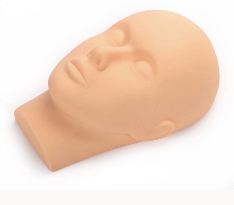 مدل تمرینی کاشت مژه، مانکن سیلیکونی مژه، مانکن تمرین لیفت و لمینت مژه، سر مانکن آموزشی، مانکن کاشت مژه حرفه‌ای، مدل آموزش اکستنشن مژه